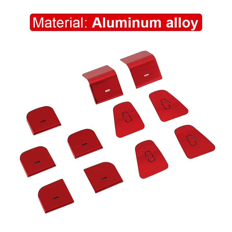 YaLumei Zierleisten Aufkleber für Tesla Model 3 und Model Y aus Aluminiumlegierung in Rot - Bild 4