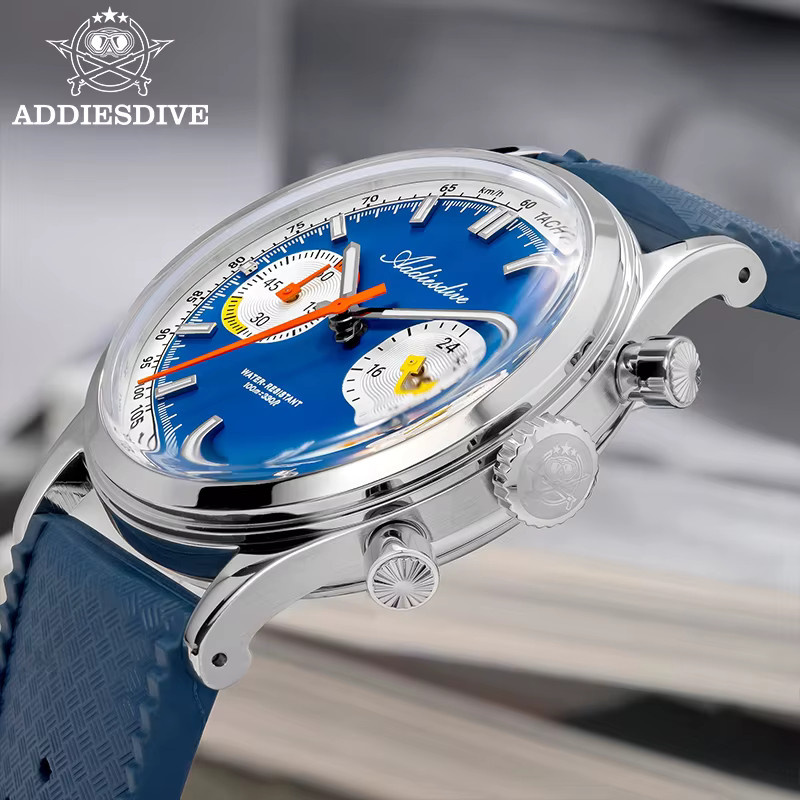 ADDIESDIVE Chronograph, Quarzuhr, Edelstahl, 38 mm, Herren, Blau - Bild 4