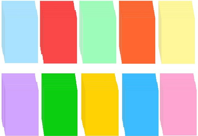 TOMTOP JMS Farbkopierpapier A4, 100 Blatt, 70 g/m², 10 Farben Mix, bunt, matt - Bild 1