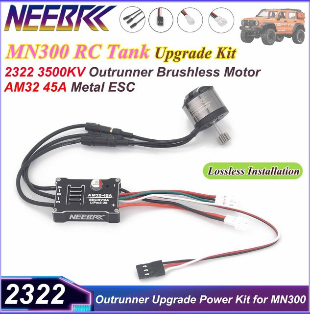 NeebRC MN300 Upgrade Kit 2322 3500KV Outrunner Bürstenloser Motor, AM32 45A ESC, Metallgehäuse - Bild 1