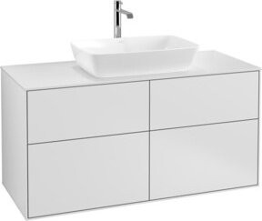V&B Waschtischunterschrank Finion mit Wandbeleuchtung in Weiß lackiert, Breite: 120 cm, Tiefe: 50,1 cm - Bild 1