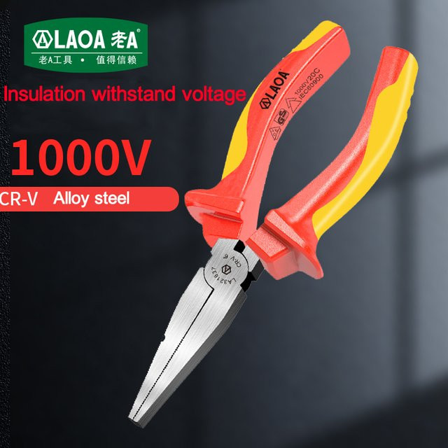 LAOA Isolierte Elektrikerzange VDE 1000V Multifunktionale Spitzzange und Flachzange - Bild 1