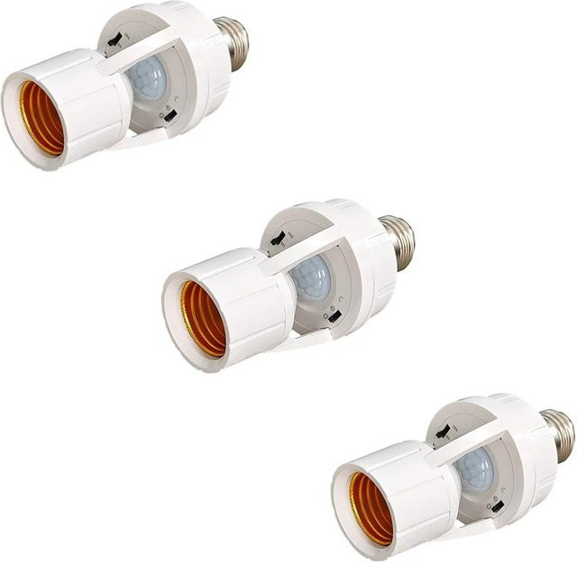 E27 LED-Lampenfassung mit PIR-Bewegungssensor von YJMP Super Lighting in Weiß - Bild 1
