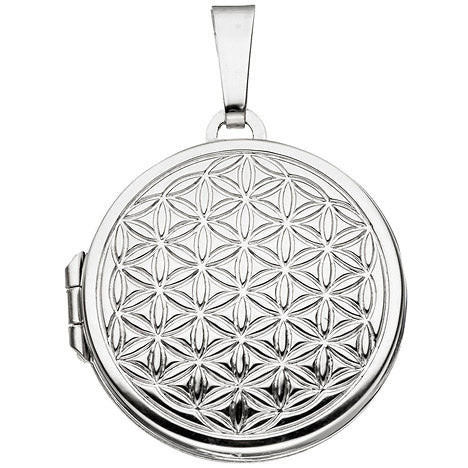 Colfem Medaillon rund, 925 Silber, Lebensblume, Unisex - Bild 1