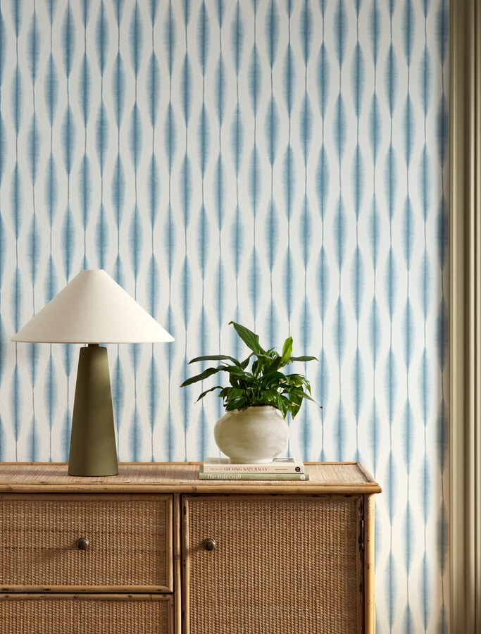 Scion Tapete Kasuri New in Coast Blue mit modernem geometrischem Abstract-Design aus Vlies - Bild 1