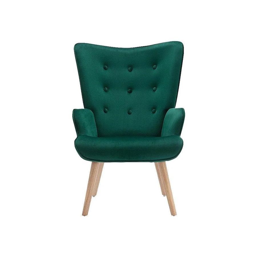 Vente-unique Sessel Vately mit gerader Rückenlehne aus Samt in Tannengrün, Höhe: 69 cm - Bild 2