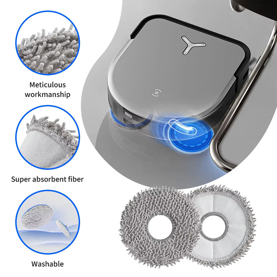 Ecovacs Deebot X5 OMNI X5 PRO X5 MAX X5 Pro Ultra Ersatzkit mit Wischpads in Grau - Bild 4