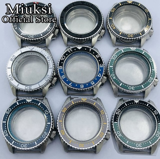 Miuksi Uhrenzubehör, 42 mm, silbernes Gehäuse, Keramiklünette, Saphirglas - Bild 1