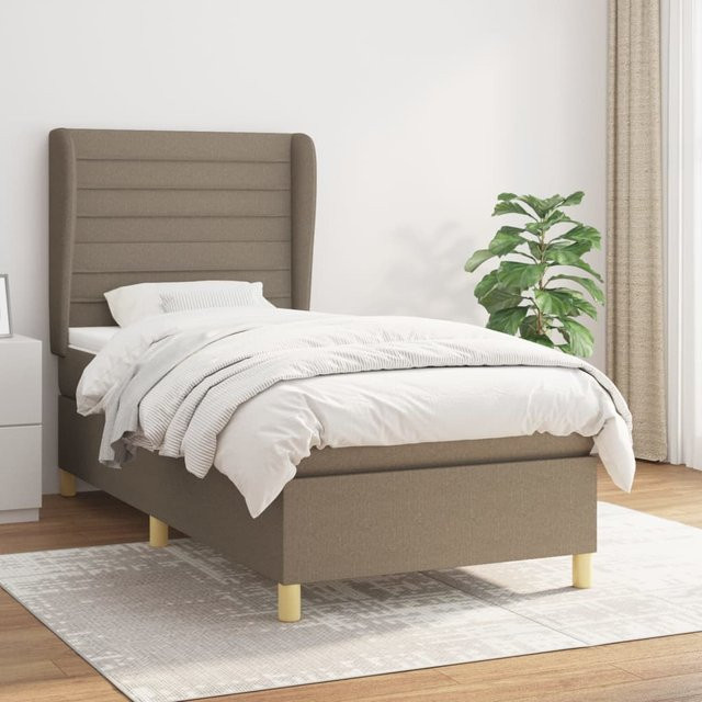 vidaXL Boxspringbett mit Matratze Hybrid-System in Taupe, B/T/H: 80 x 200 cm - Bild 2
