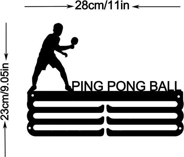 CIFBUY Metall Wandkunst Sportmedaillenhalter in Schwarz als Displayständer für Medaillen und Bänder - Bild 1