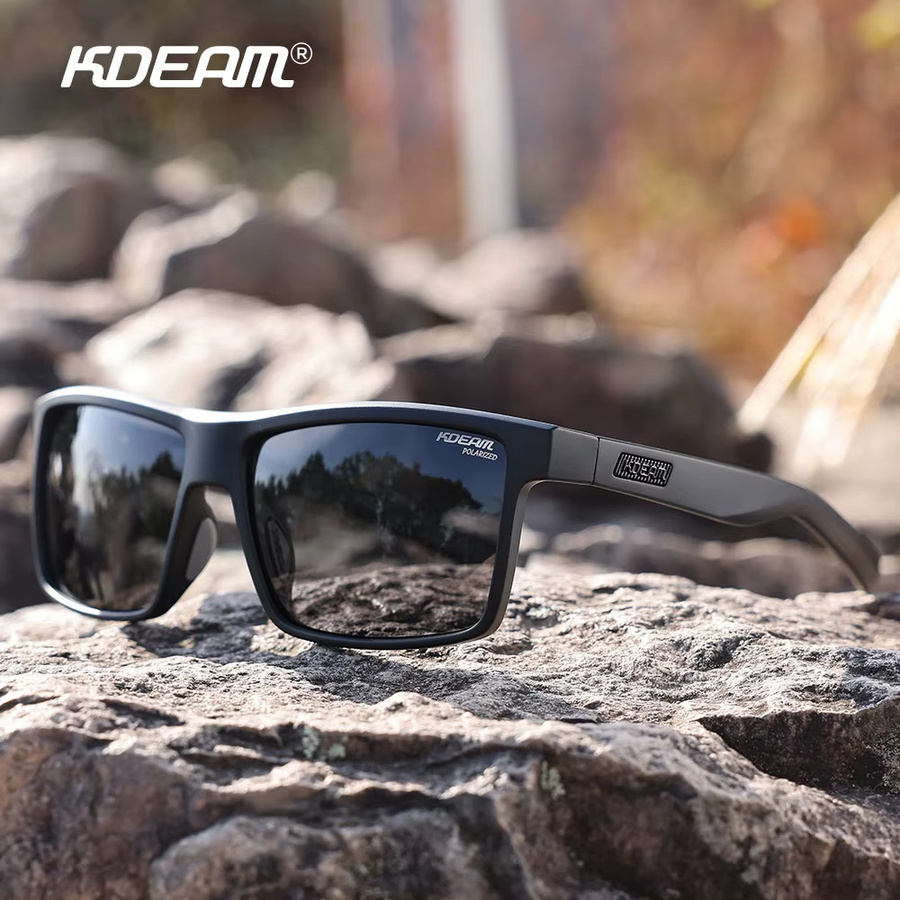 KDEAM KD0737 Sonnenbrille, Herren, Vollrand, Schwarz, polarisiert, TR90 - Bild 2