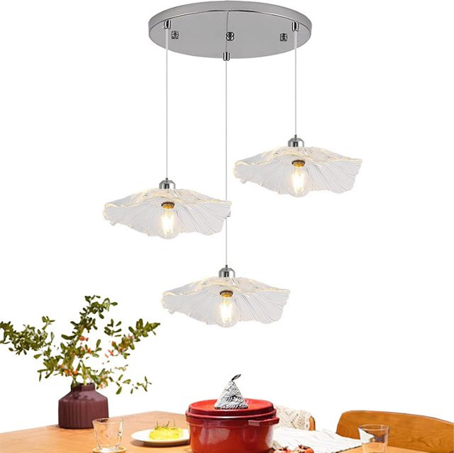 Moderne LED-Pendelleuchte aus Glas von Ramalho in Transparent mit warmweißem Licht für Esszimmer, Küche oder Schlafzimmer - Bild 1