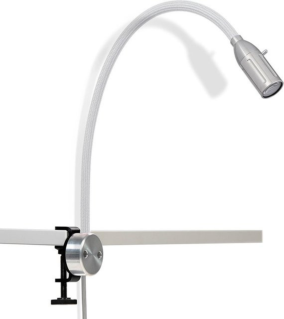 Less-n-more Zeus Essentials LED-Klemmleuchte aus Aluminium in Weiß mit warmweißem Licht (2700K) - Bild 1
