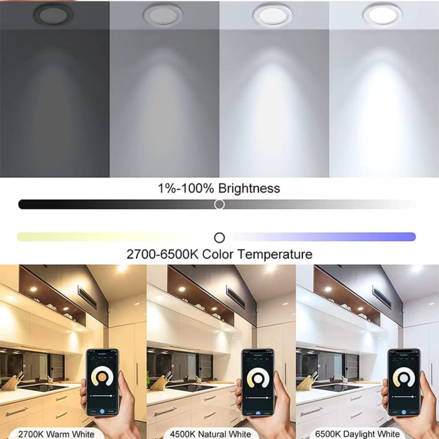 KISUFU Smart LED Einbau Downlight dimmbar mit WiFi Zigbee Bluetooth kompatibel mit Alexa und Google 15W - Bild 4