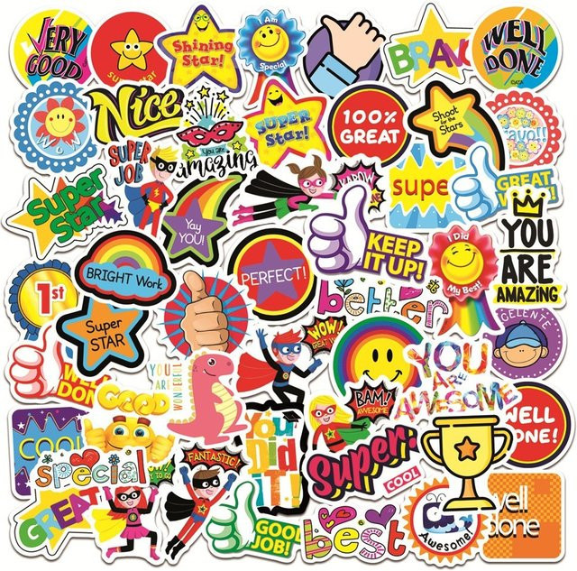 50-teiliges Set wasserfeste Cartoon-Graffiti-Aufkleber für Kinder zur DIY-Dekoration von Notizbüchern und Laptops von Anime Worlds Store in Multicolour - Bild 1