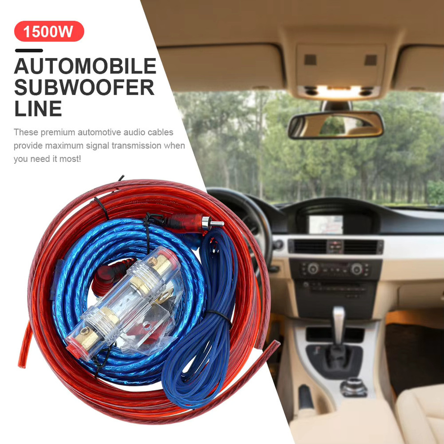 ALLOET Auto-Leistungsverstärker Verkabelungsset mit 1500W, 8GA Subwoofer-Kabel, 60 AMP Sicherungshalter und 18GA Lautsprecherleitung, Multicolor - Bild 2