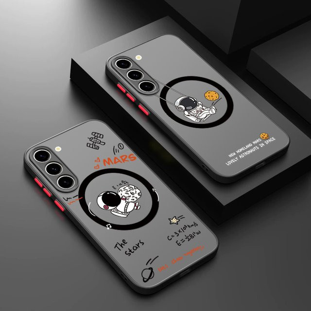 Magnetische Handyhülle Mars-Astronaut für Samsung Galaxy S26 S25 S24 Ultra Plus S25 FE A57 A17 A36 A16 5G Acryl-Cover in Schwarz - Bild 1