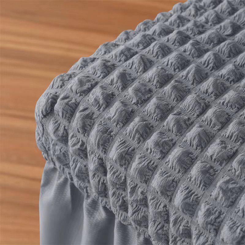 WANERQU Seersucker Stuhlhussen mit Rock in Beige für Esszimmer und Hochzeiten - Bild 5