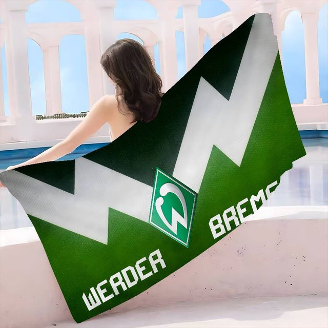 JMG Household Supplies W-Werder B-Bremen Logo Mikrofaser Strandtuch, grün, 30 x 30 cm - Bild 1