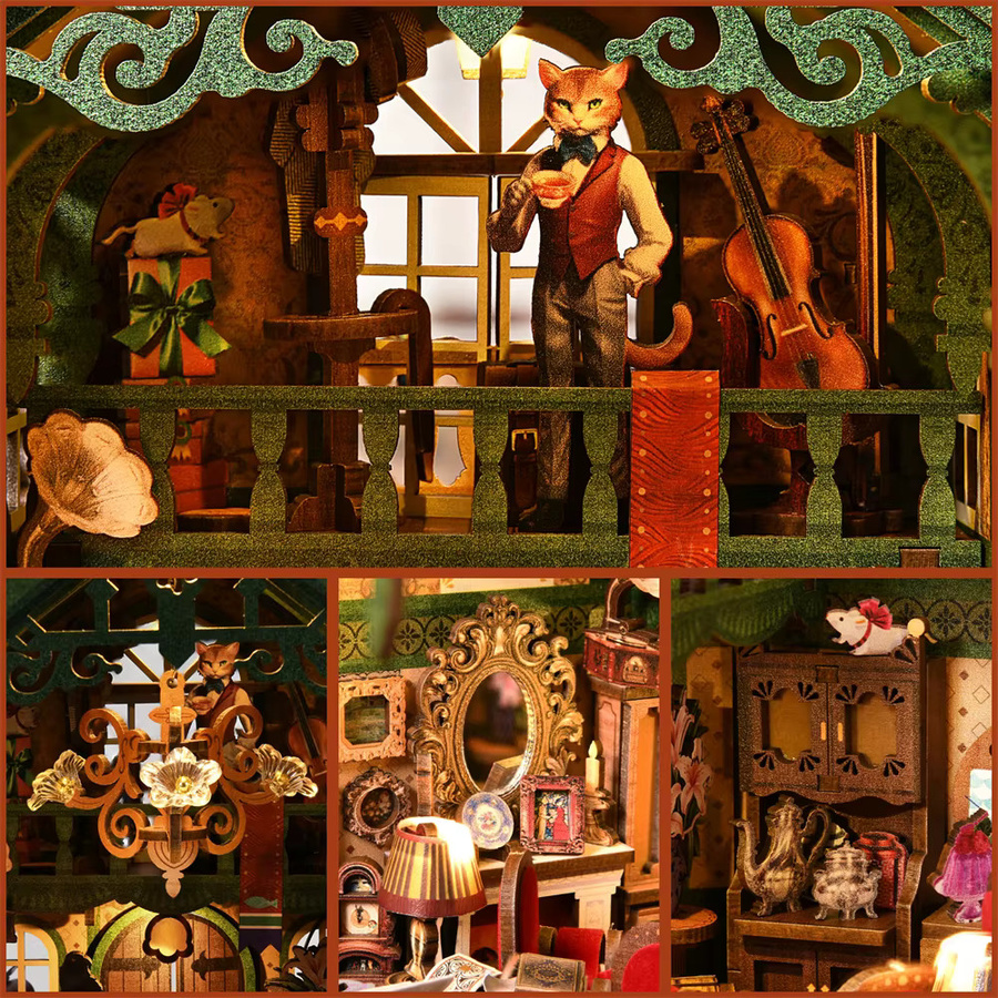 ASLOWSNAIL Book Nook Kit The Cat Returns, Holzpuzzle, Hayao Miyazaki - Bild 4