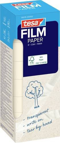 tesafilm® Paper Klebefilm von Tesa in Transparent, 8 Rollen, Breite: 19 mm, Länge: 33 m - Bild 1