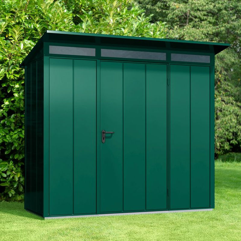 Ecostar Gerätehaus Elegant-P aus Metall in Grün, B/H/T: 238 x 228,6 x 107,8 cm - Bild 5