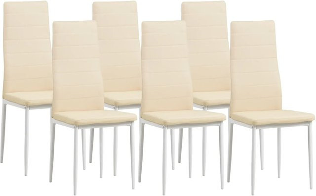 Albatros Esszimmerstühle MILANO 6er Set in Beige mit Kunstleder-Bezug und Metallgestell - Bild 1