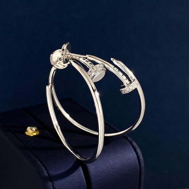Ohrringe Nagelform, Silber, Zirkonia, Damen - Bild 1