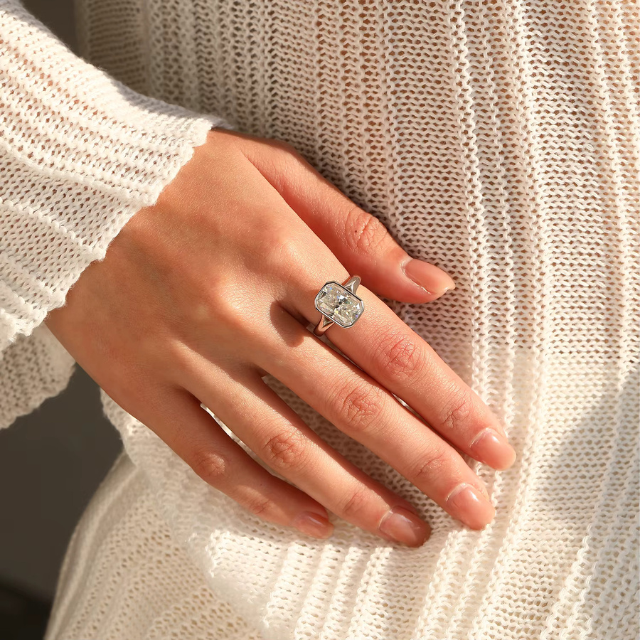 MODIAN Moissanit-Ring, 925 Silber, Damen - Bild 2