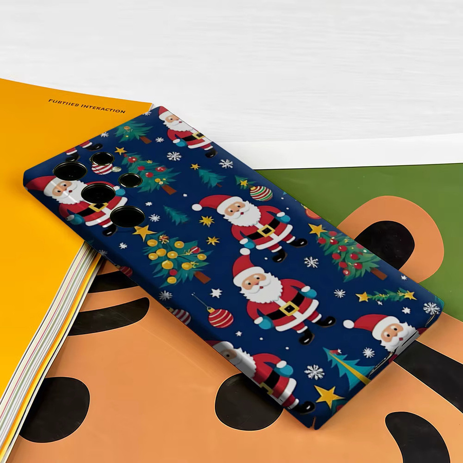 Aurbe Handyhülle für Samsung Galaxy S26 S25 S24 S23 Ultra Plus mit HD Weihnachtsmann-Muster in Mehrfarbig, Doppelschicht-Folienhülle - Bild 3