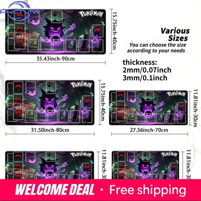Potdemiel Gaming Mausunterlage Haunted House Purple Ghost Gengar Pokemon TCG Schreibtischunterlage in Lila - Bild 1