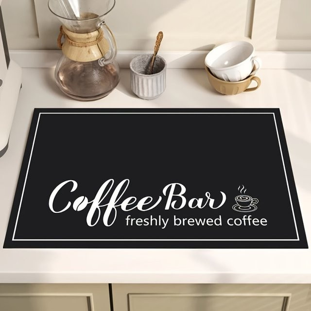 VIKAMA Saugfähige und schmutzabweisende Unterlage für Kaffeemaschinen in Schwarz - Bild 1