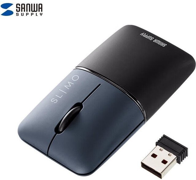 Sanwa SLIMO Tragbare Dual-Modus Funkmaus mit Bluetooth in Schwarz - Bild 1