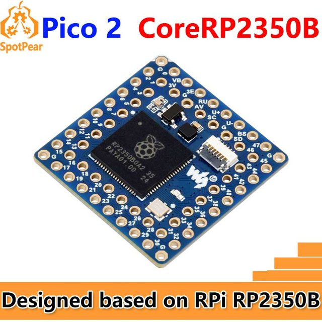 Waveshare Raspberry Pi Pico 2 RP2350 Core 2350B Kernplatine mit PSRAM in Blau - Bild 1