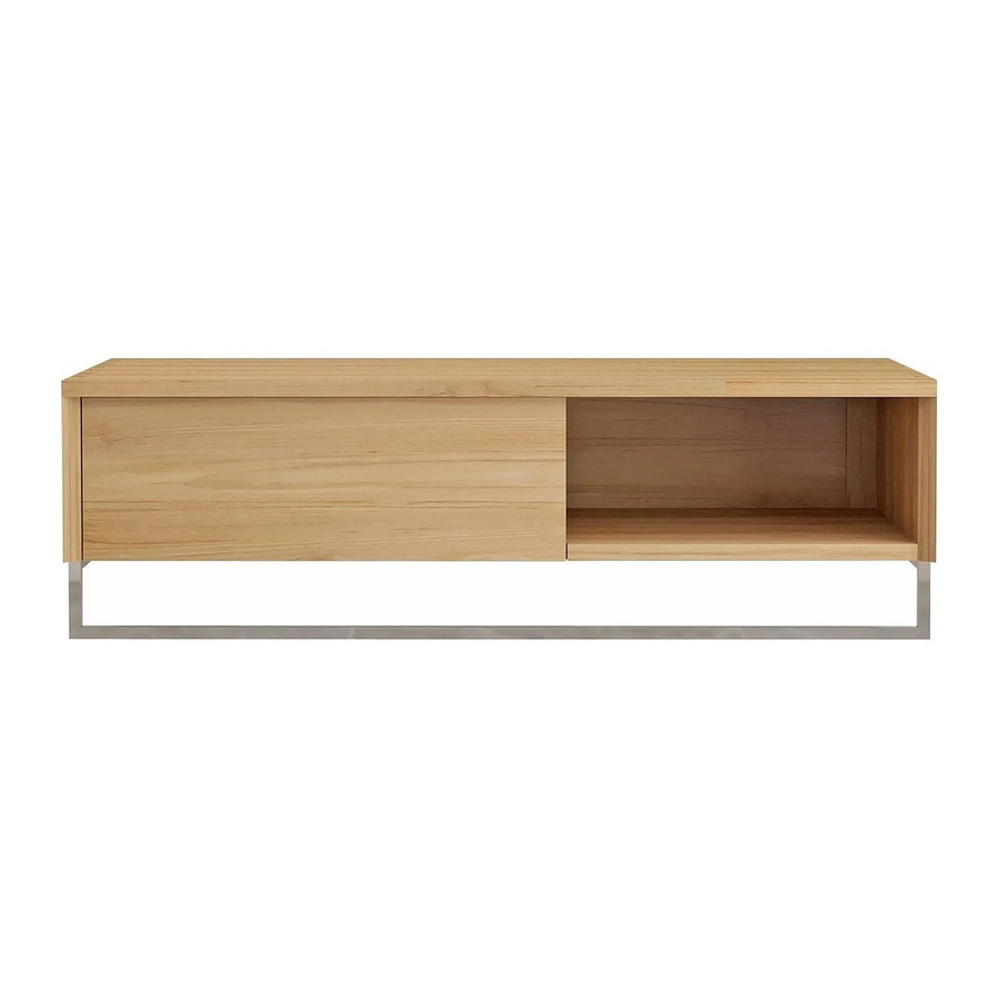 Vente-unique Waschbeckenunterschrank Kupang aus Teakholz in Naturfarben Hell, B/T/H: 105 x 50 x 32 cm - Bild 2