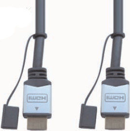 E+P HDMI High-Speed-Kabel mit Ethernet Typ A Schwarz/Silber 5 m - Bild 1