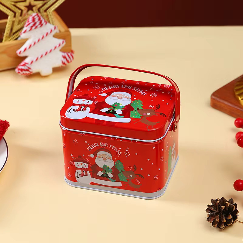 Rote Weihnachtsgeschenkbox aus Metall für Kekse, Süßigkeiten und Schokolade - Bild 3
