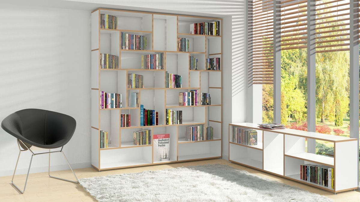 Tojo Hanibal Regal in Weiß mit Rückwand und mattem MDF-Finish - Bild 2