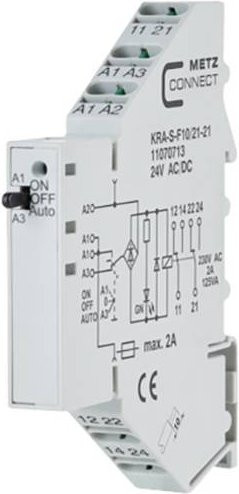 Metz Connect Koppelbaustein 24 V/AC/DC mit 2 Wechslern in Weiß - Bild 1