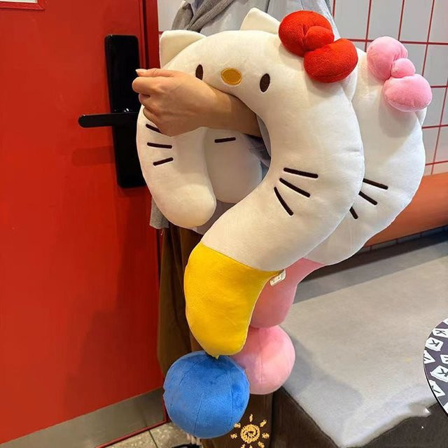 Aoger Hello Kitty Nackenkissen aus weichem Plüsch für Reisen und unterwegs - Bild 1