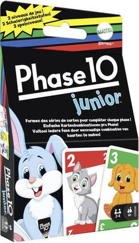 Mattel Phase 10 Junior, Kartenspiel, max. 10 Spieler - Bild 1
