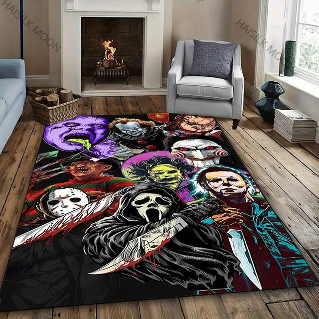 Dekorativer 3D Halloween Horror Teppich aus Polyester, rutschfest und weich, Mehrfarbig, B/T: 80 x 120 cm - Bild 1