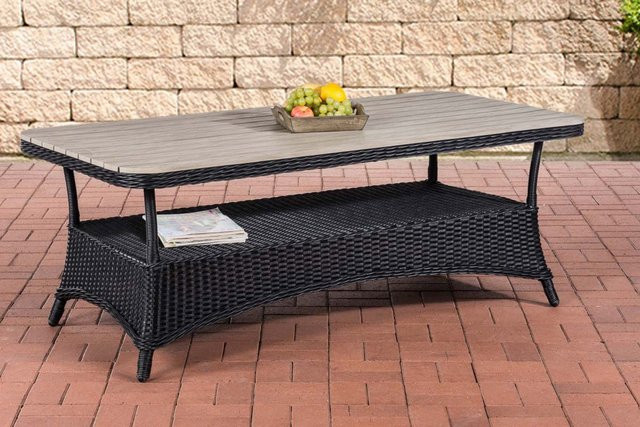 TPFGarden Gartentisch Pantheon aus Polyrattan in Schwarz, B: 160 cm, T: 80 cm - Bild 1