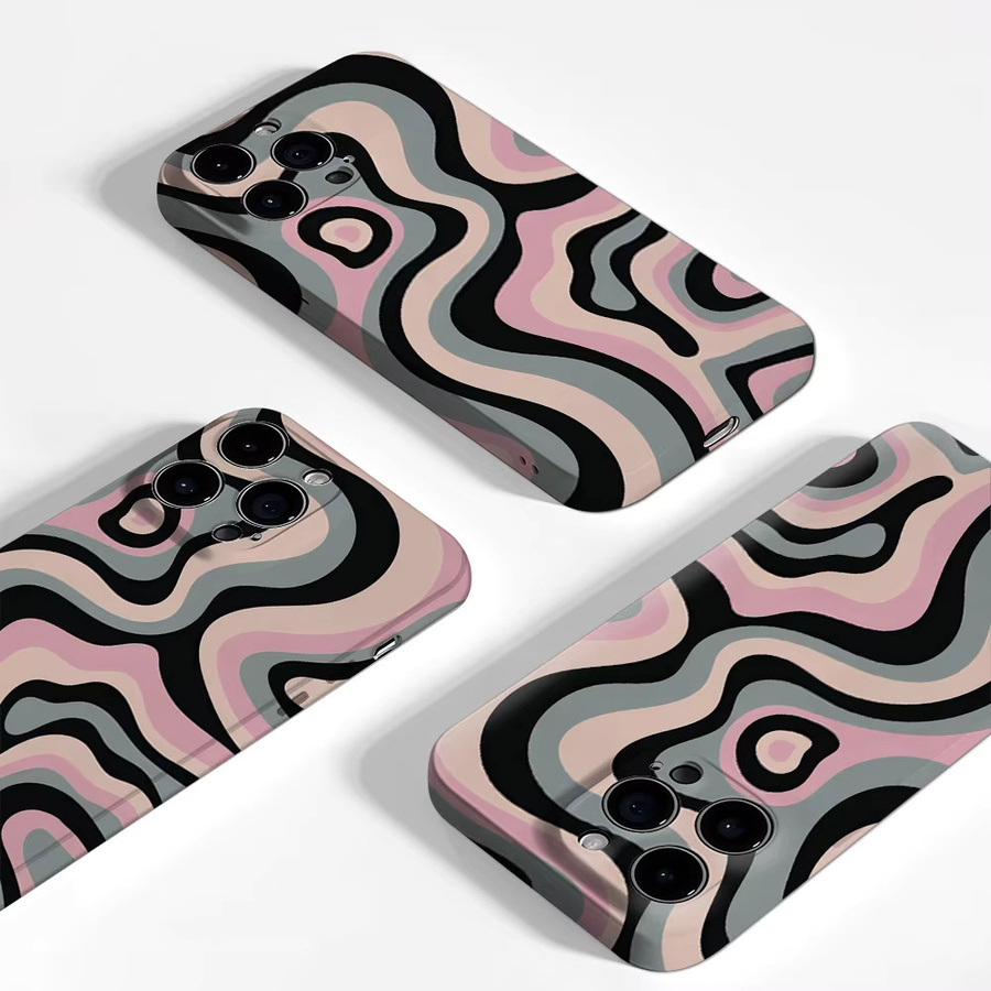 Potdemiel Blush Swirl Handyhülle für iPhone 17 16 15 14 13 Pro Max Plus, magnetische robuste Einzel- und Doppelschicht-Hülle, Multicolour - Bild 3