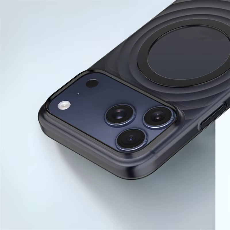 Transparente Schutzhülle mit Streifenmuster und magnetischem PP-Gehäuse für iPhone 17 und iPhone 16 Pro Max, MagSafe kompatibel, stoßfest, Farbe: Weiß - Bild 5