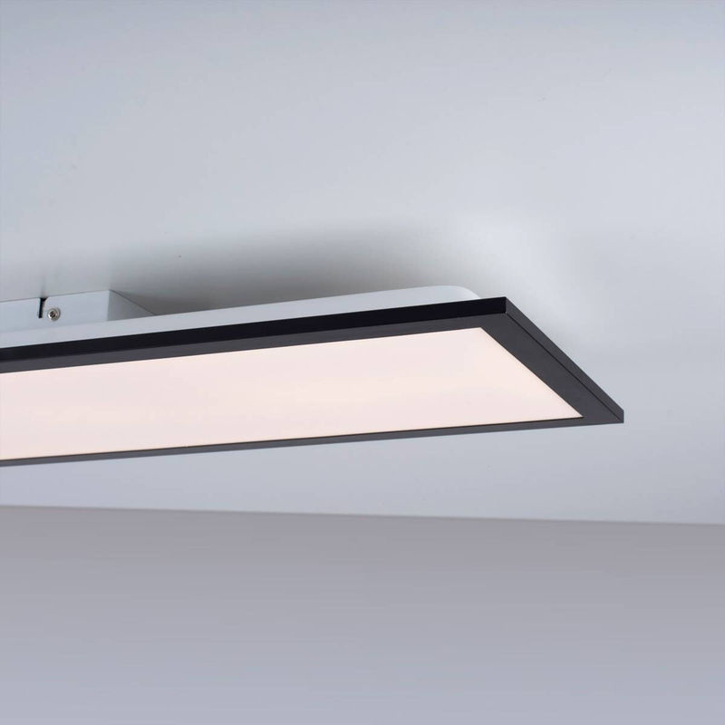 Just Light LED Deckenleuchte Flat in Schwarz aus Aluminium mit Opal Glas, B/H/L: 79,5 x 24,5 x 6,1 cm - Bild 2