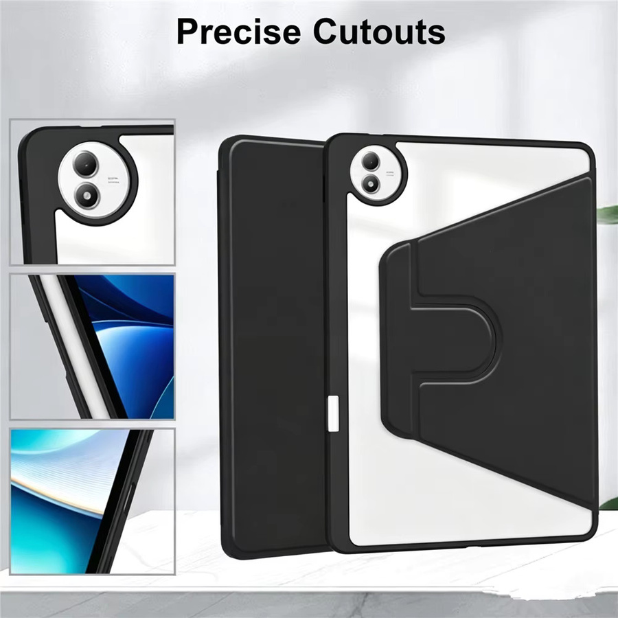 Smart Case für Vivo Pad6 Pro 13,2 Zoll 2026 PA2671, drehbares Acryl-Tablet-Cover mit Stifthalter, Schwarz - Bild 4