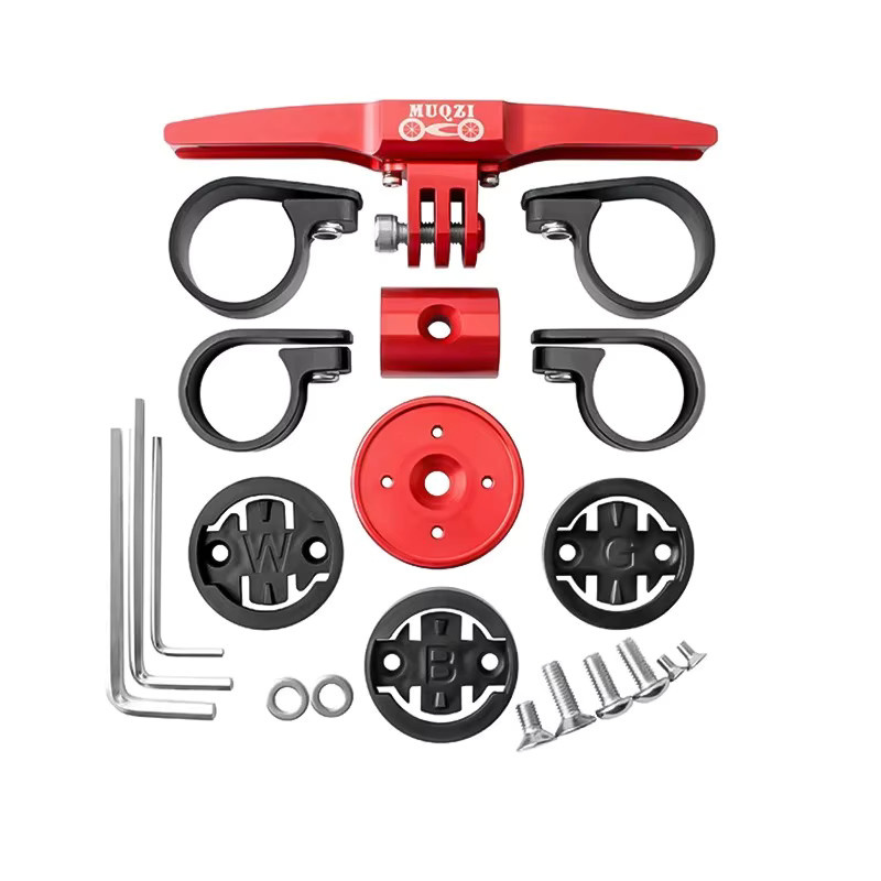 MUQZI Fahrradcomputerhalterung Rot Universal-Lenkeradapter für Garmin, Bryton und Wahoo mit GPS-Halterung für 22,2–25,4 mm Lenkerdurchmesser - Bild 2