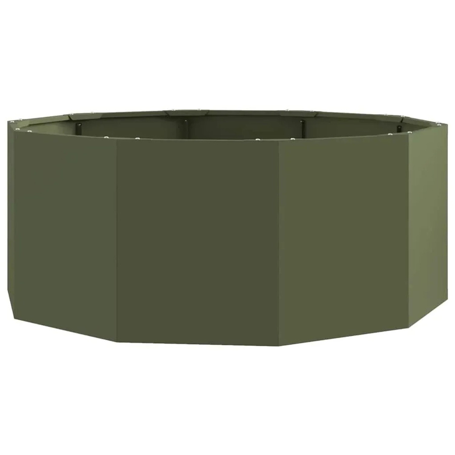 vidaXL Pflanzkübel aus Stahl in Olive Grün, B/T/H: 90 x 90 x 35 cm - Bild 2