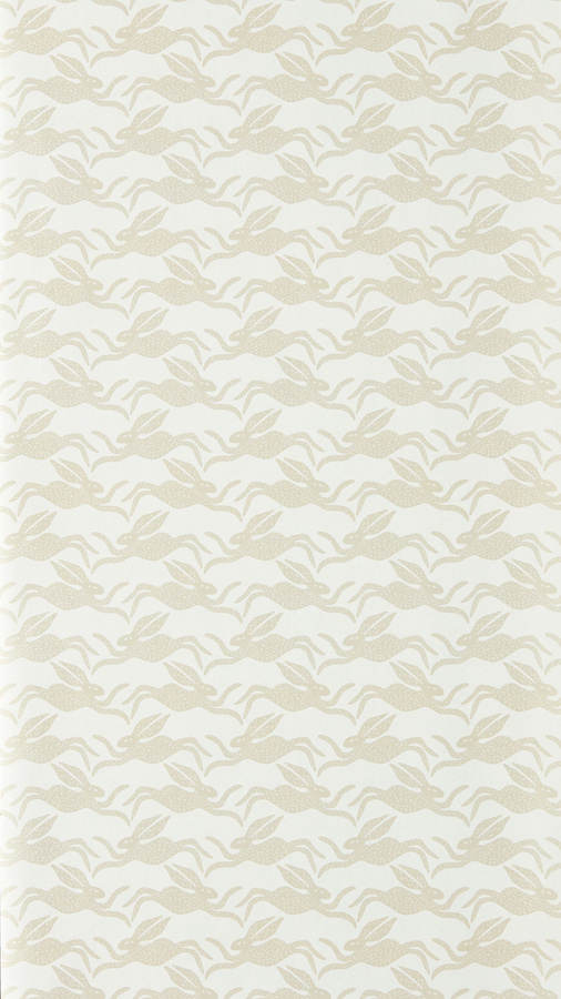 Scion Tapete Hares in Pebble mit Tiermuster in Beige und Grau im skandinavischen Design - Bild 1